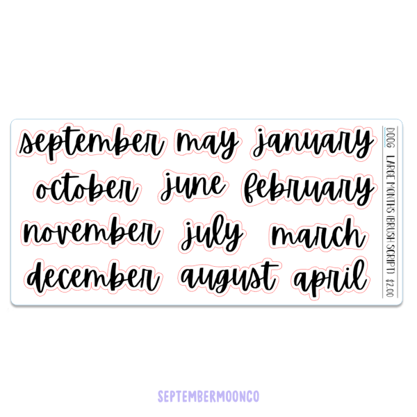 D006 – Large Months (Brush Script)